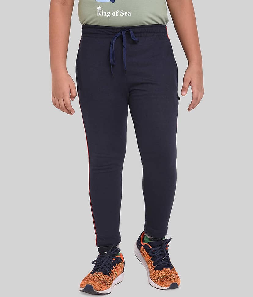 Neo Garments Pack of 1 Boys Cotton Trackpant ( Navy )