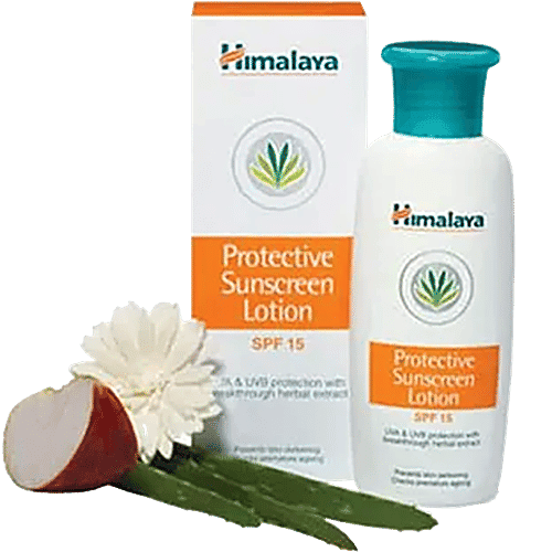 Himalaya Protective Sunscreen Lotion - All Skin Types, Aloe Vera, 50 Ml Bottle view 2