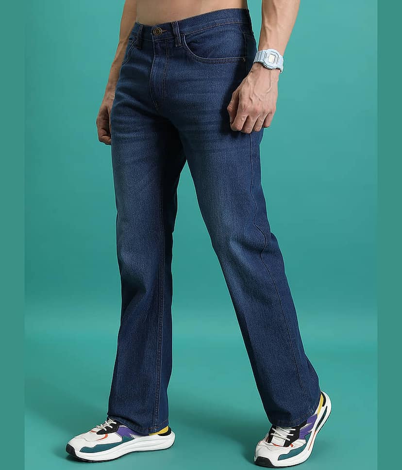 Highlander Straight Solid Men's Jeans - Blue ( Pack of 1 ) view 4