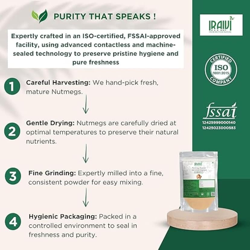 Iraivi Premium Nutmeg Powder Jaathikkaai (Jaiphal)-100Gram | Pure & Natural by Iraivi Organics view 2