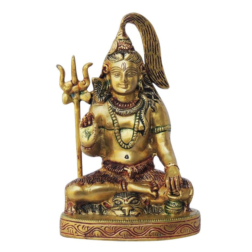 Brass Shiv Ji Statue - Premium Home Temple Decor, Height : 7 Inch (BSMAS947 C) view 2