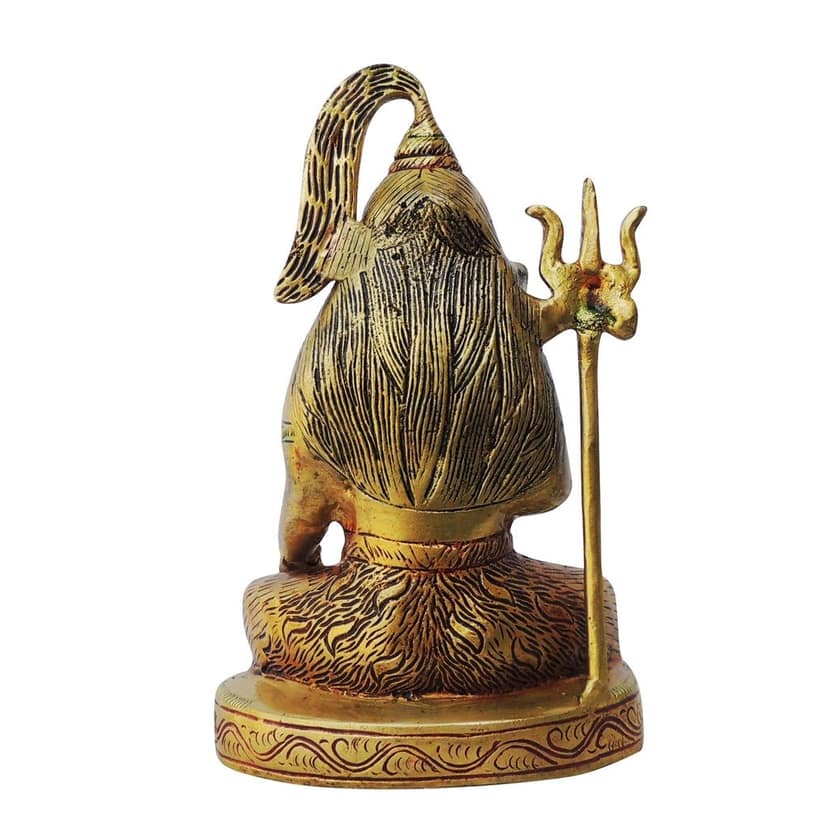 Brass Shiv Ji Statue - Premium Home Temple Decor, Height : 7 Inch (BSMAS947 C) view 3
