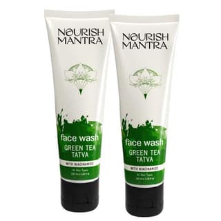 Nourish Mantra- Green Tea Tatva Face Wash | Formulated with Green Tea Walnut Powder & Niacinamide| Face Wash For All Skin Types | 2-in-1 Exfoliator & Face Cleanser for face |Paraben & SLS SL