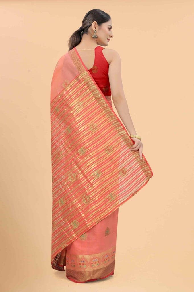 Women's Pure Cotton Woven Saree With Unstiched Blouse Piece view 2
