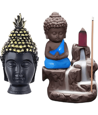 Khushi Enterprises Smoke Backflow Showpiece 13 cm - Pack of 2