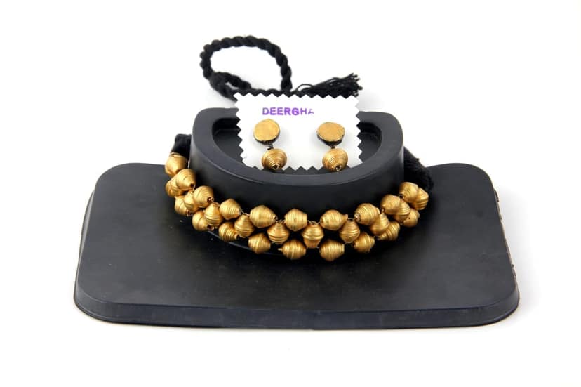 Golden Beeded Chokar( Neckalace) view 3