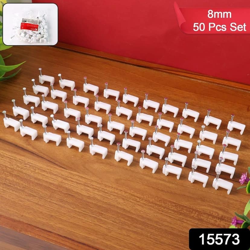 8mm Nail Cable Clips Set (50 Pc) view 2