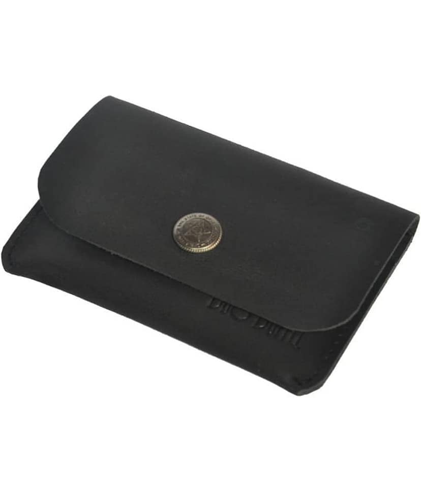 DUO DUFFEL Black Genuine Leather Credit Card Holder view 2