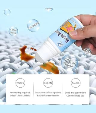 Portable Cloth Stain Remover Roller - Instant Stain Removal for Clothes and Fabric 1pc