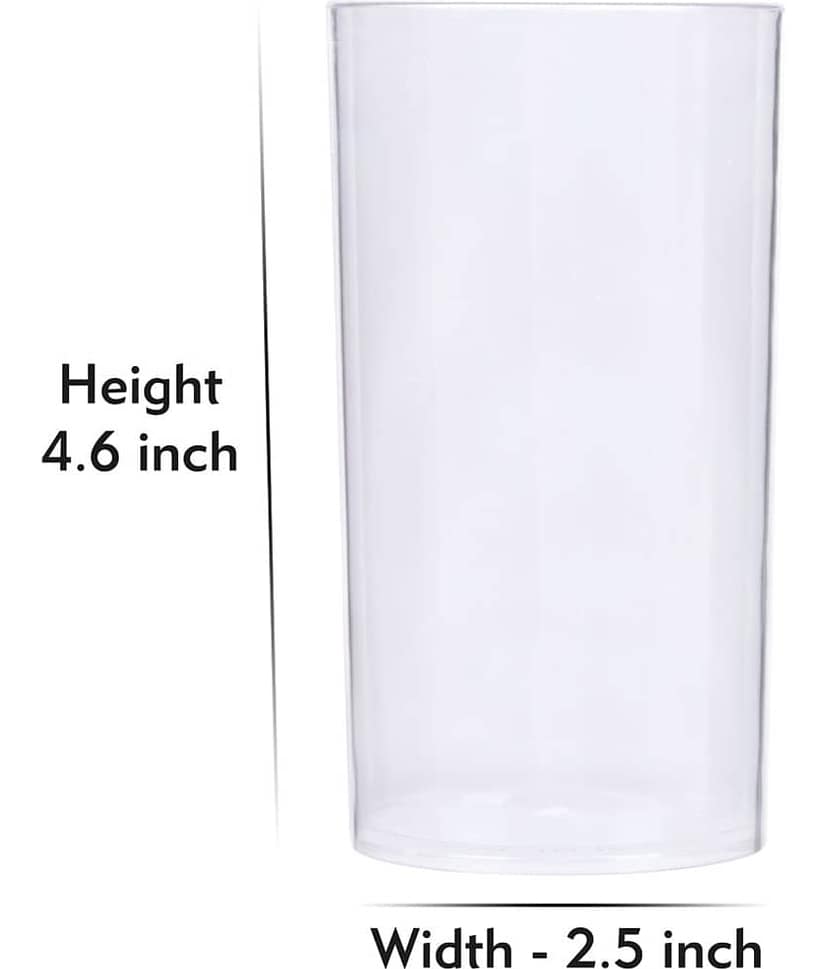 HomePro Transparent Plastic Glasses 300 ml ( Pack of 6 ) view 2