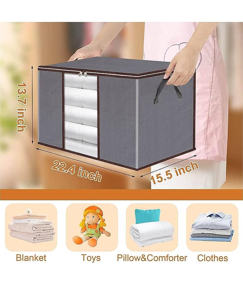 Non-Woven Saree Cover / Cloth Storage & Organizer ( Pack of 2 ) view 2