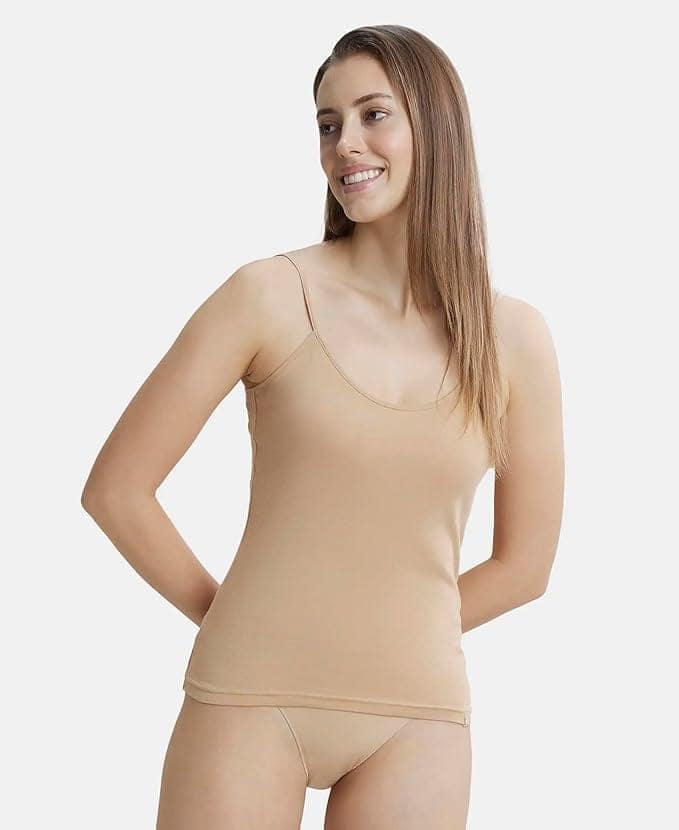 Jockey Women's Super Combed Cotton Rib Camisole with Adjustable Straps Pack of 1 view 5