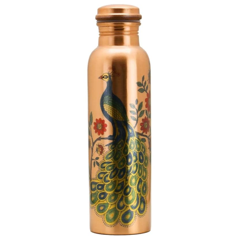 Copper Drinking Water Bottle � Ayurvedic Health Bottle for Daily Use, Height : 10.3 Inch (BCMAS079 P) view 3