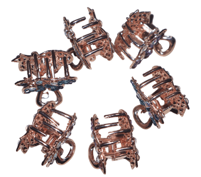 Crystal Butterfly Hair Clips - Rose Gold Hair Accessories view 3