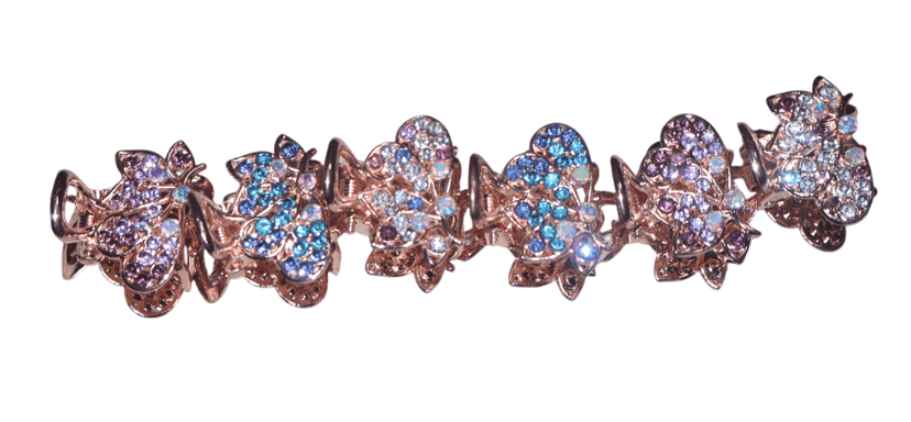 Crystal Butterfly Hair Clips - Rose Gold Hair Accessories view 5