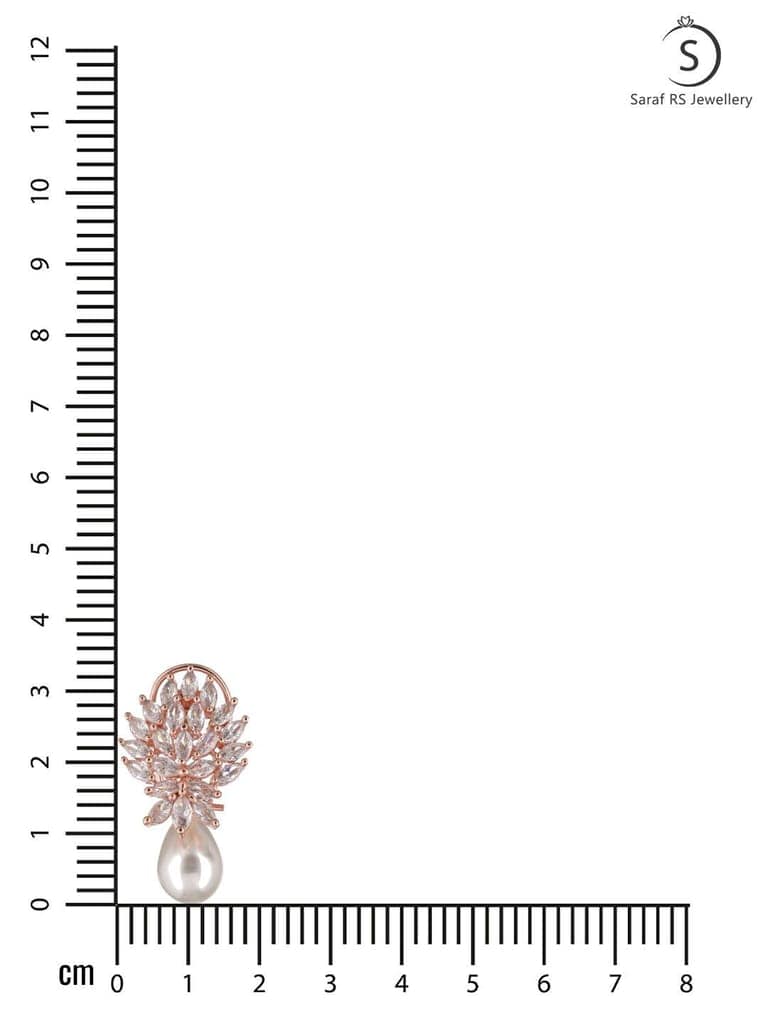 Luxurious Diamond Pearl Drop Earring High Quality White Pearl AD studded view 9