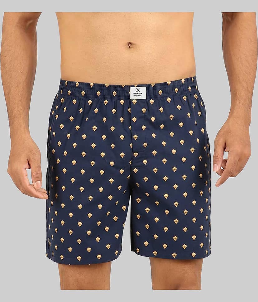 Supersquad Pack of 1 Cotton Boxers For Men's ( Sky Blue )