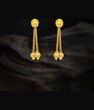 LUV FASHION Golden Danglers Earrings ( Pack of 1 )