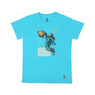 KUCHU Kids’ Unisex T-Shirt “More Space” Digital Print | Soft Cotton-Modal Blend | Breathable, Stretchable & Comfortable Everyday Wear for Boys & Girls
