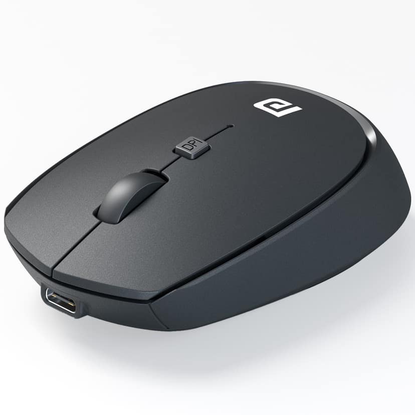 Portronics Toad 23 Pro Wireless Rechargeable Bluetooth Optical Mouse, 2.4GHz USB Dongle - Black
