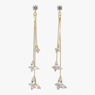 Golden Tassel Butterfly Drop Earrings Korean Style