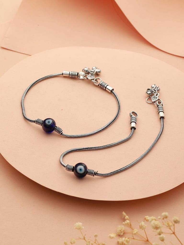 Set Of 2 Evil Eye German Silver Anklet Anklet view 2