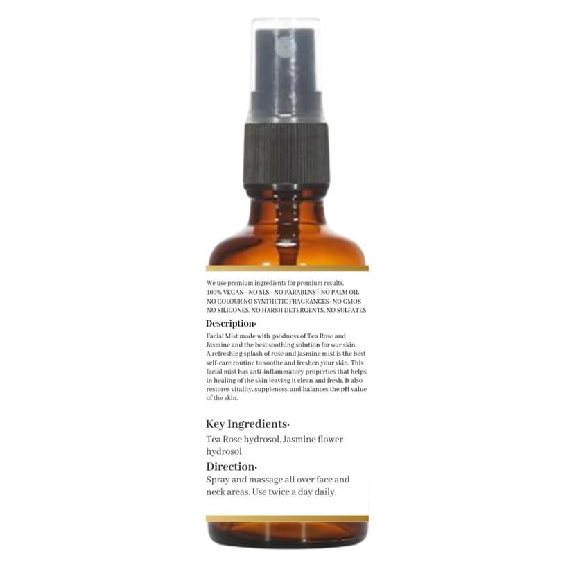 NATUUR - Facial Mist - 50ml | With Tea Rose & Jasmine | Soothing & Refreshing | Anti-Inflammatory Properties | For Healthy and Young Skin | Hydrates And Moisturation view 3