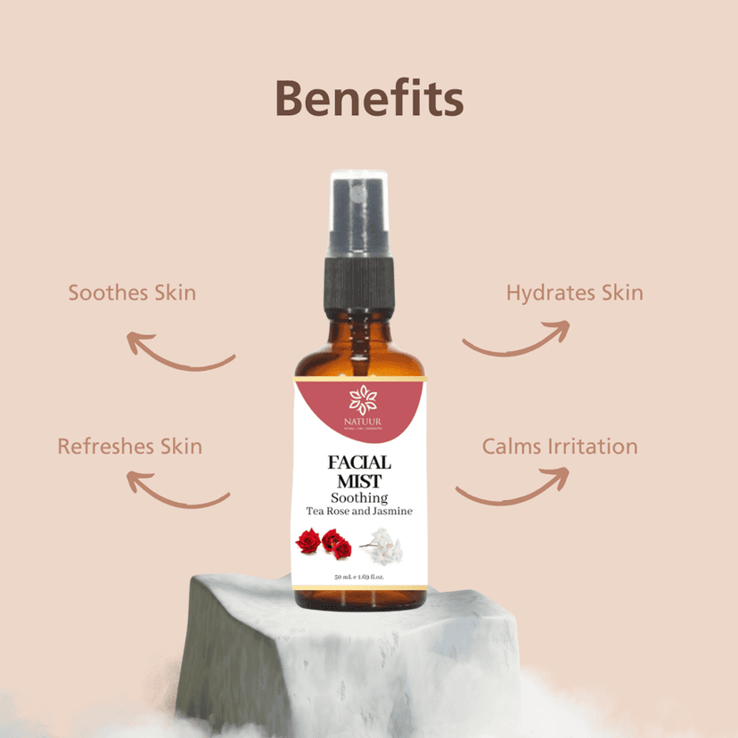 NATUUR - Facial Mist - 50ml | With Tea Rose & Jasmine | Soothing & Refreshing | Anti-Inflammatory Properties | For Healthy and Young Skin | Hydrates And Moisturation view 4