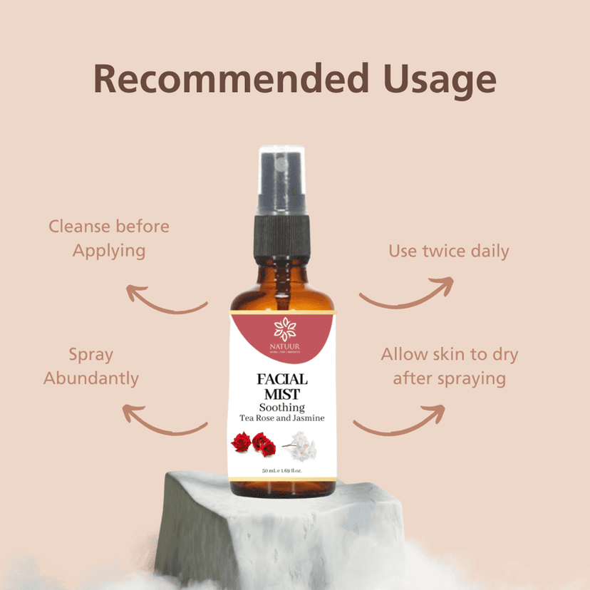 NATUUR - Facial Mist - 50ml | With Tea Rose & Jasmine | Soothing & Refreshing | Anti-Inflammatory Properties | For Healthy and Young Skin | Hydrates And Moisturation view 5
