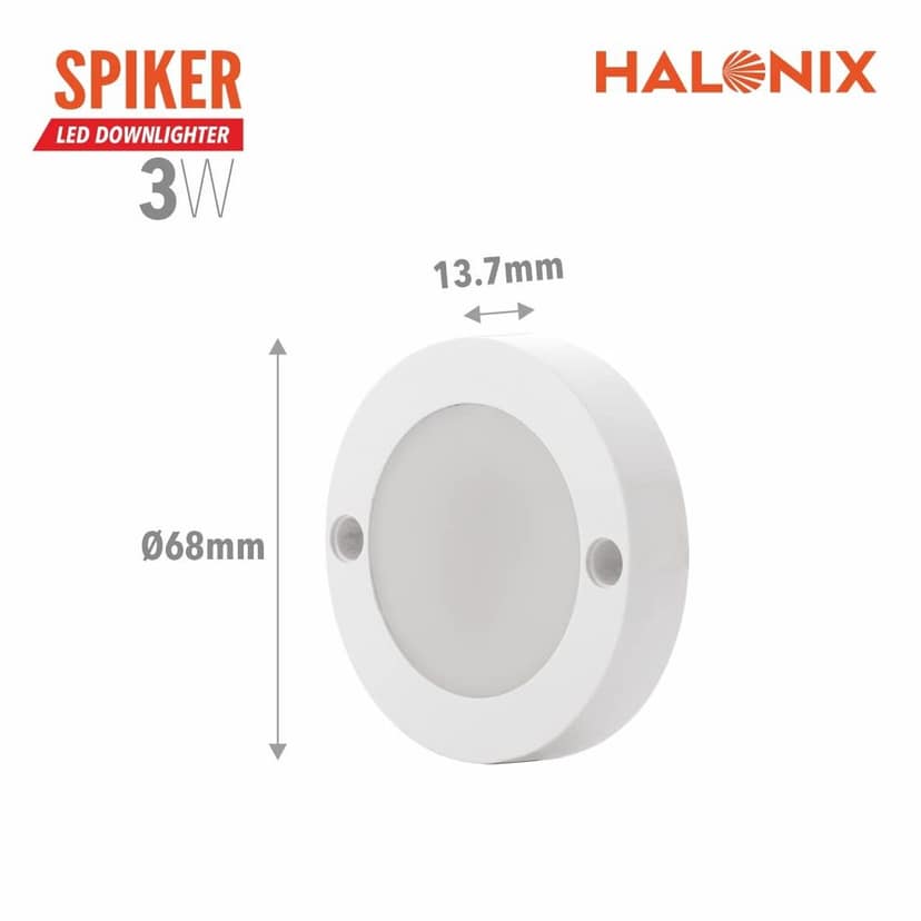 Polycarbonate Spiker 3W 6500K Cool Day White Round Led Downlighter Pack of 2 view 3