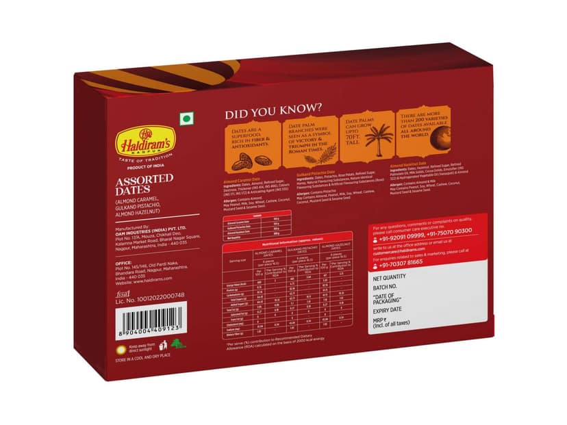 Haldiram's Assorted Dates Packed Sweets - 300 Gm view 2