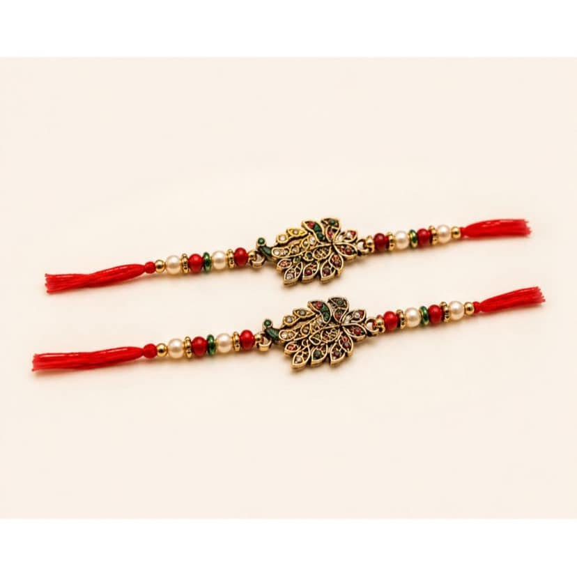 Premium Peacock Designer Rakhi Set view 2