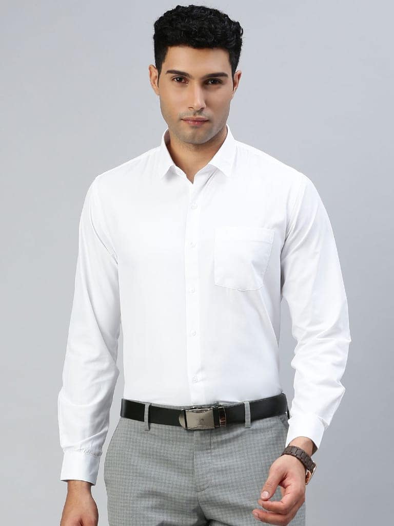 Mens Formal Full Sleeves White Shirt view 4