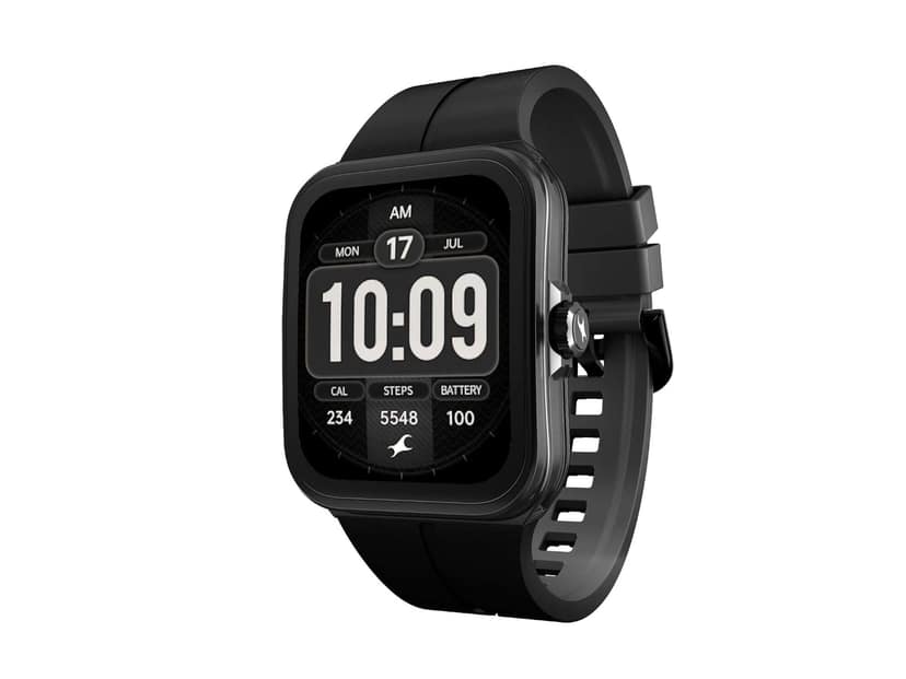 Fastrack VOX Neo Smart Watch with 1.91 Curved TFT Display, Rotary Crown, Offline Voice Commands, To-Do list, BT Calling - Black