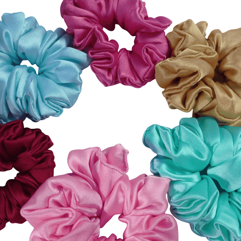 6 Pack Satin Scrunchies for Hair - Silky Soft Hair Bands for Women and Girls view 3