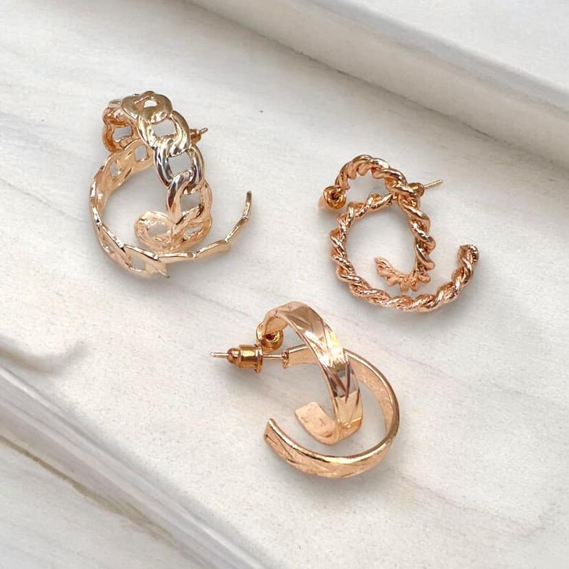 6-Piece Hoop Earring Combo Pack - Stylish & Versatile - By AMIT CHAUHAN AND SONS view 2