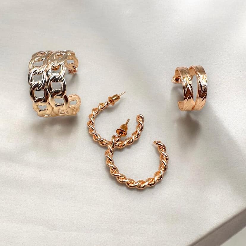 6-Piece Hoop Earring Combo Pack - Stylish & Versatile - By AMIT CHAUHAN AND SONS view 3