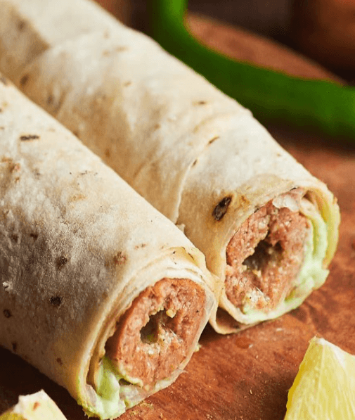 Chicken seekh rumali roll