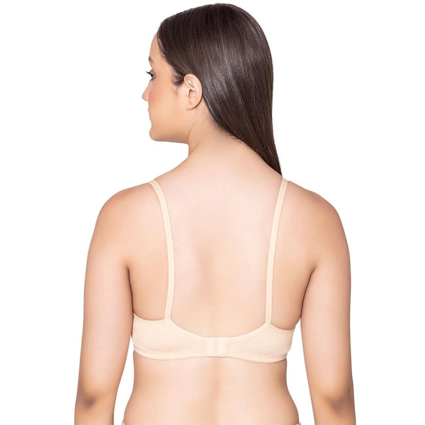 Bodycare polycotton wirefree adjustable straps designer net cup non padded bra-1535BSW view 3