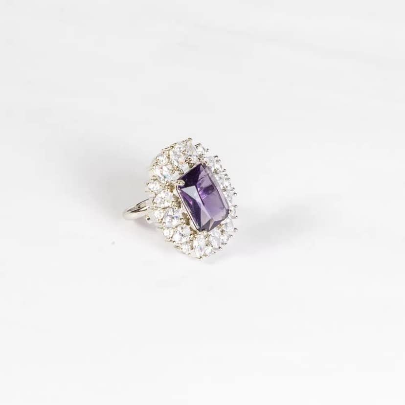 Blue Radiance: Cubic Zirconia Cocktail Ring view 3