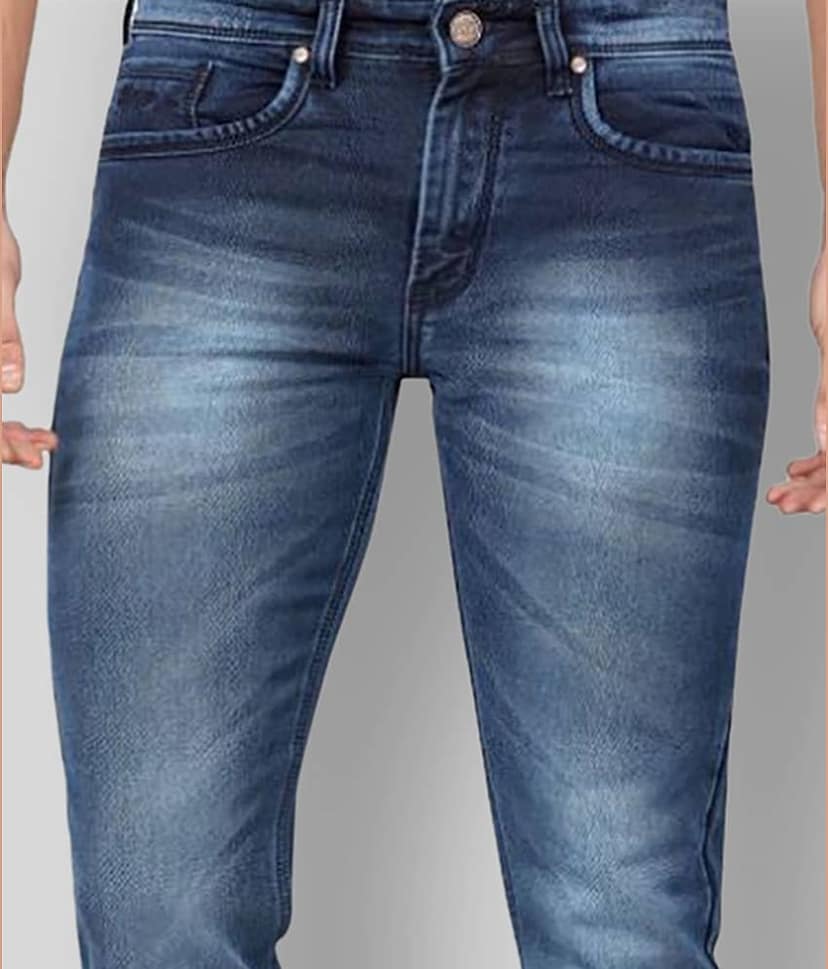 HJ HASASI - Blue Cotton Blend Slim Fit Men's Jeans ( Pack of 1 ) view 2