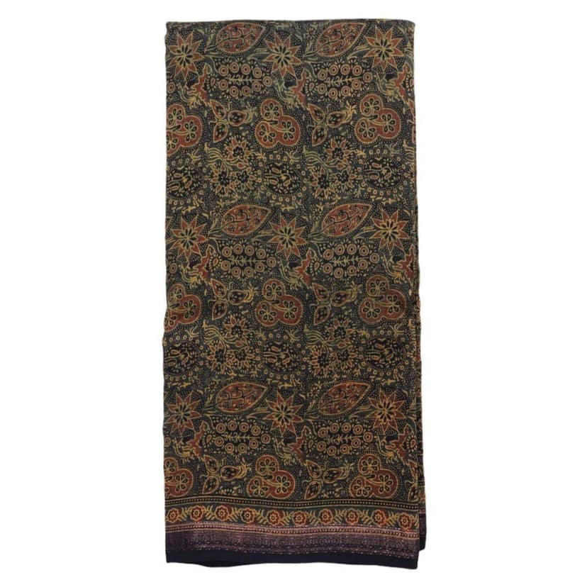HANDLOOM CHANDERI SAREE- MERCERISED(COTTON+SILK MIX) WITH BLOUSE (SKU - 3I0120030422 SAREE- 95) view 4