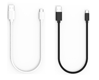 Twance 0.25 Meter small Type C to USB Fast charging and data transfer Cable, Black and White Color, (Pack of 2)