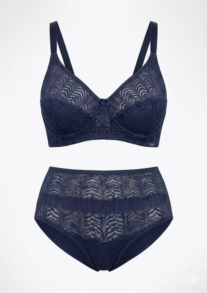 Luv Mystery Honeymoon Lace Lingerie Set for Women | Non-Padded Soft Romantic Bra & Panty Set | Elegant Bridal Nightwear Innerwear view 2