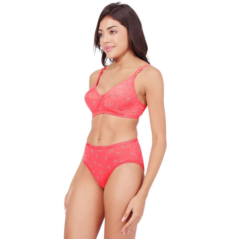 Bodycare Women's Assorted Prints Combed Cotton Bra & Panty Set 6450C view 2
