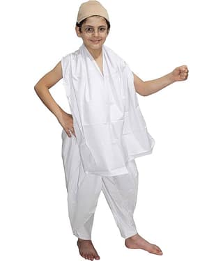 Kaku Fancy Dresses Mahatma Gandhi Costume for Republic Day & Independence Day | National Hero Freedom Fighter Fancy Dress For Boys - 7-8 Years
