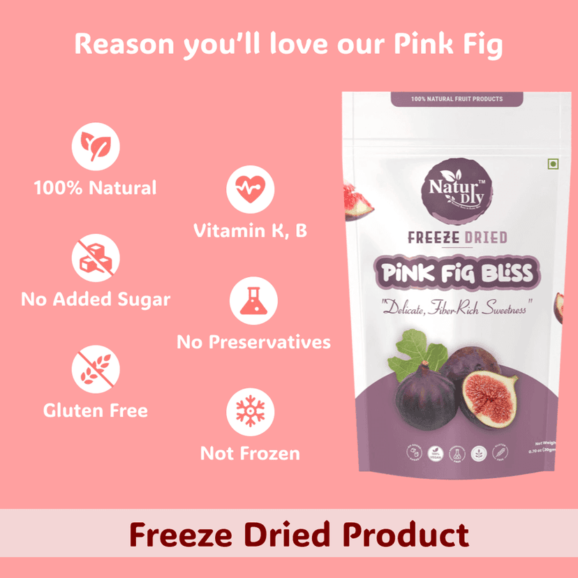 NaturDry Family Pack Freeze-Dried Pink Fig Bliss | Healthy Fruit Snack, No Added Sugar | 20g - Pack of 3 view 3