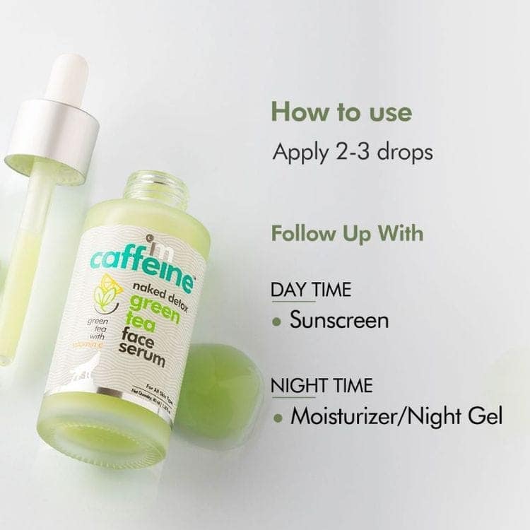 MCaffeine Vitamin C Green Tea Hydrating Face Serum for Glowing Skin - Reduces Dark Spots (40ml) view 3