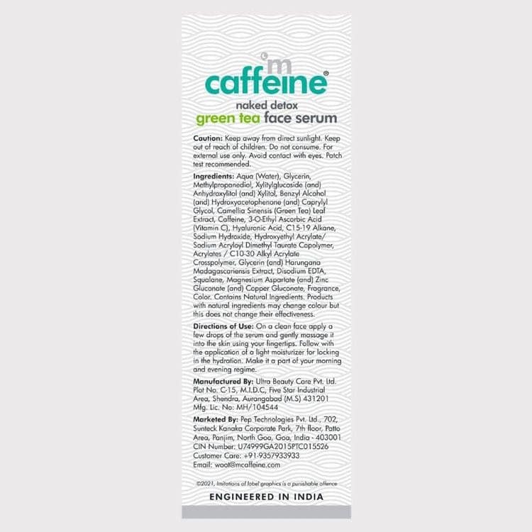 MCaffeine Vitamin C Green Tea Hydrating Face Serum for Glowing Skin - Reduces Dark Spots (40ml) view 9