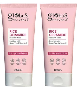 Globus Naturals Rice Ceramide Peel off Mask For Hydrated Glow Skin,Suitable For, For All Skin Types,100Gm (Pack of 2)